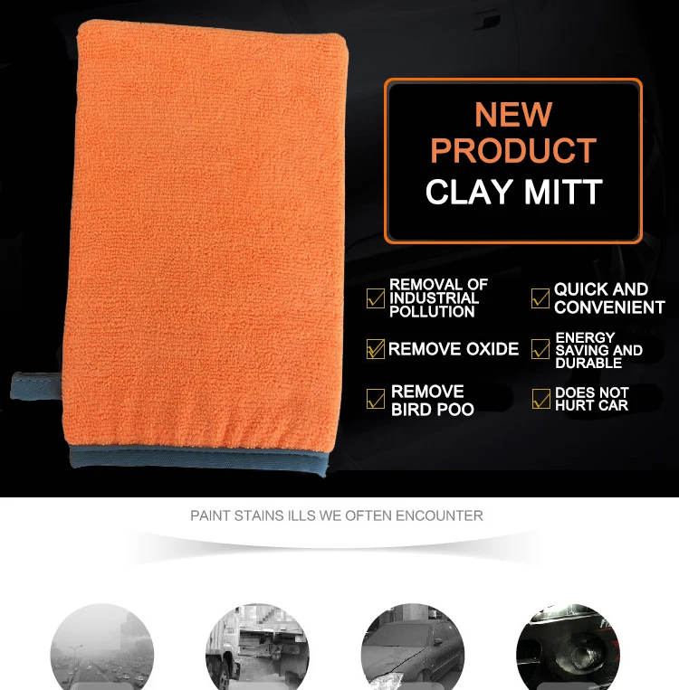 Newest microfiber polishing clay mitt/ nano magic car clay mitt