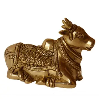 Goddess Nandi Cow Sitting Position Brass Nandi Statue Shiva Bull ...