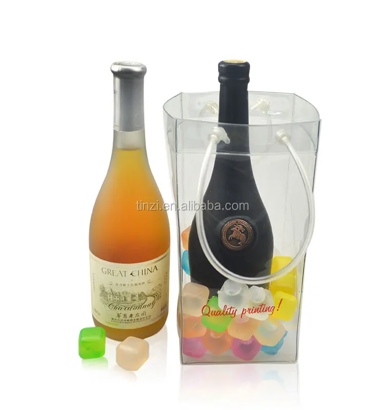 Pvc Plastic Wine Bottle Ice Cooler Chiller Bag Buy Wine Bottle Cooler