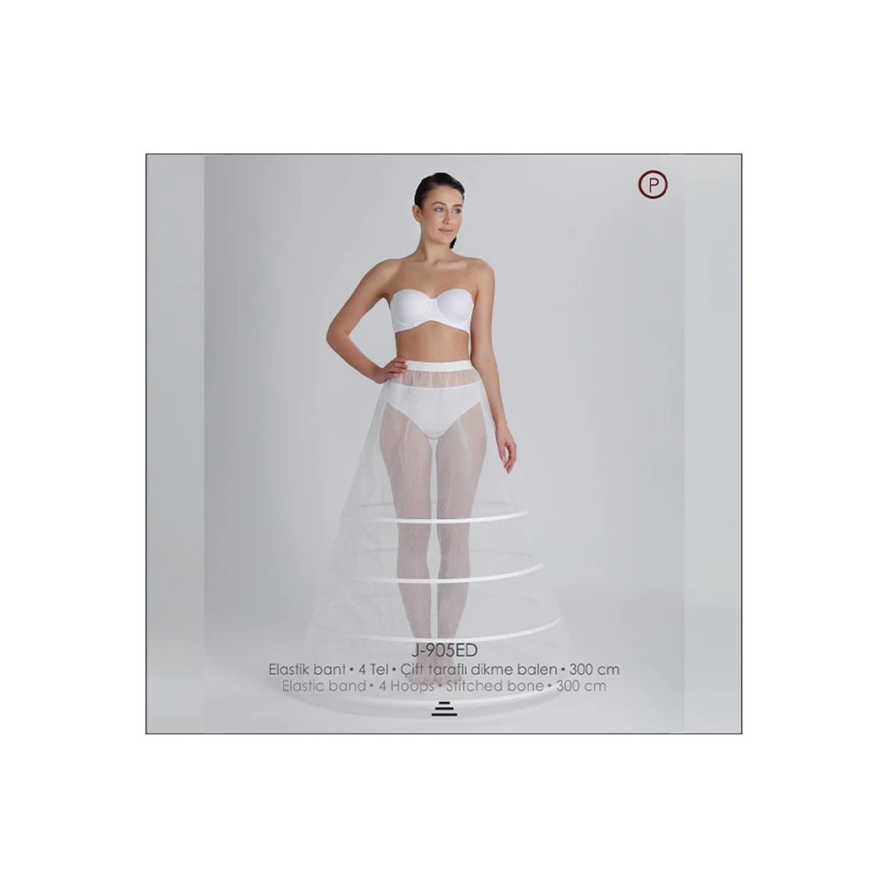 
Affordable 4 Hoops with Elastic Band Petticoat for Wedding Dresses 