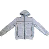 Crew neck winter center zipper jacket
