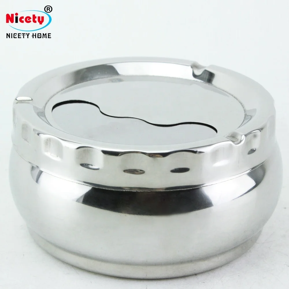 Round Spinning Stainless Steel Ashtray Smokeless Ashtray Customised