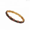 Gold & Silver Pave Diamond Gemstone Ruby Bangle