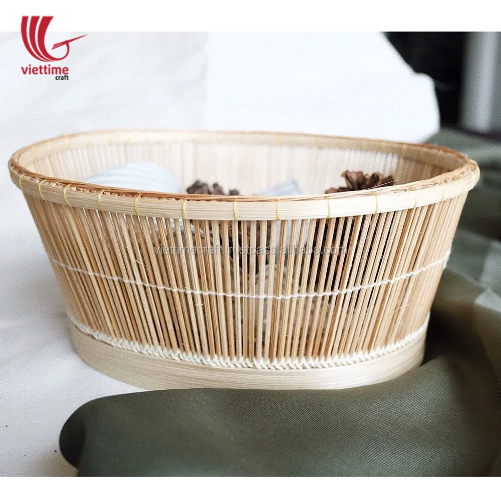 Vietnam Handwoven Oval Bamboo Fruit Basket,Bamboo Food Tray Wholesale