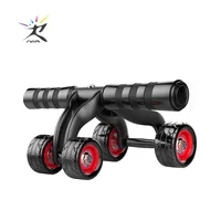 

gym equipment trainer 4 wheel ab wheel roller with knee mat