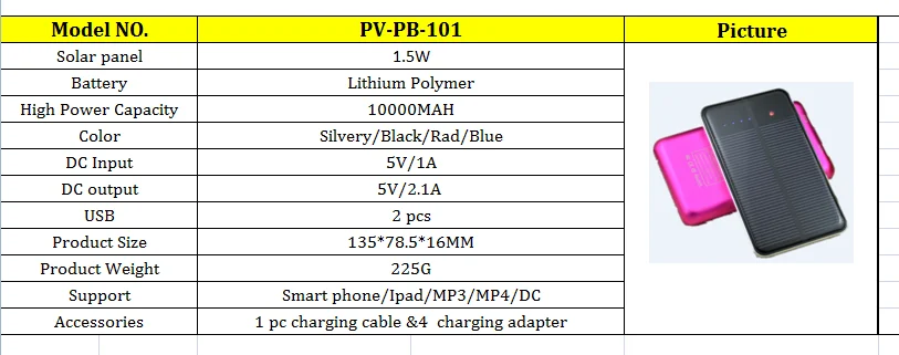 OEM Portable Solar Power Bank, Mini Solar Power Bank Charger, Power Bank Solar Cell For Mobile phone