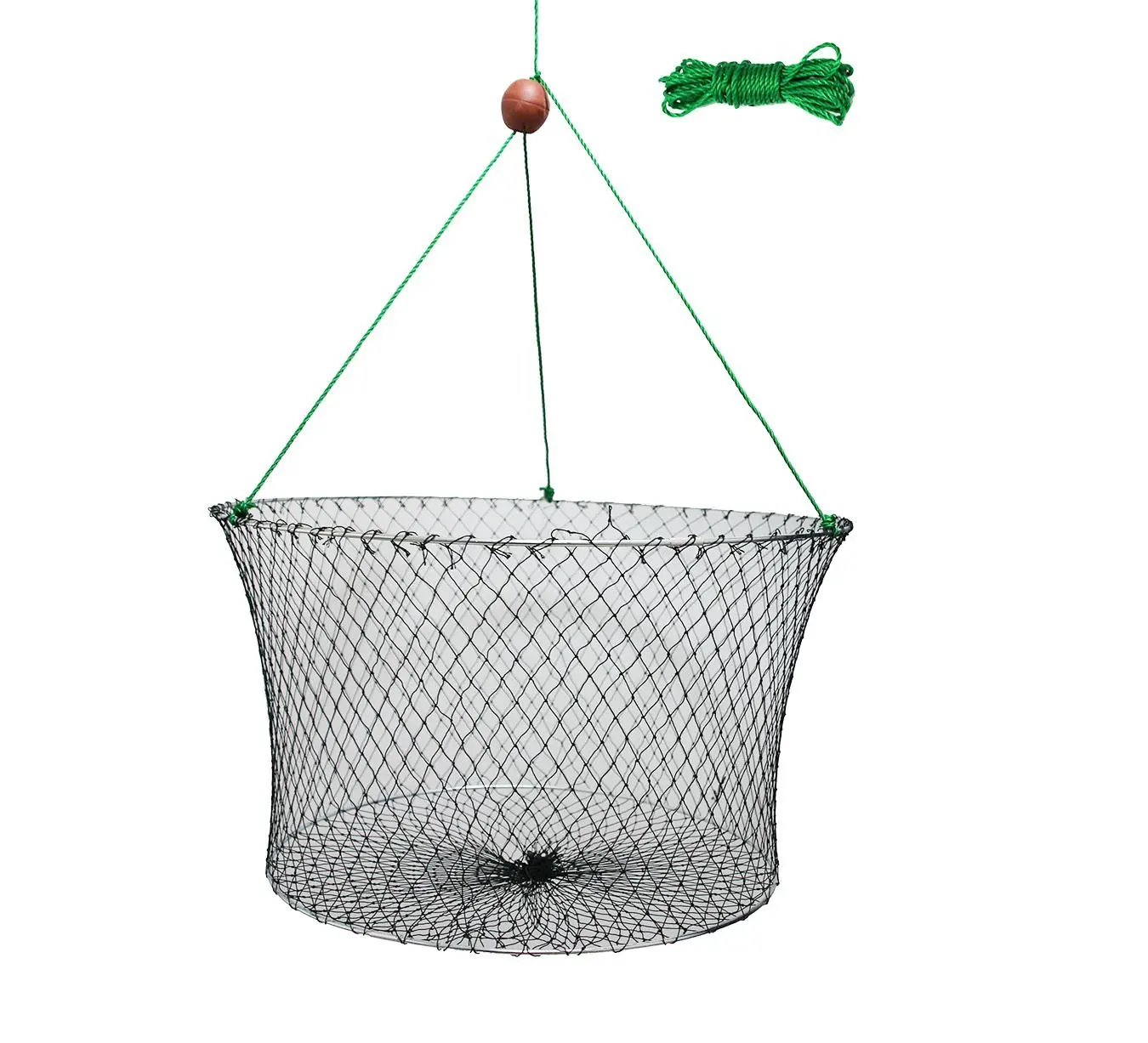 Palmyth Crab Nets Two Ring Wire Crabbing Lobster Shrimp Pier Net with 50’ Rope and Bait Clip 23.6” X 19.7” X 11”