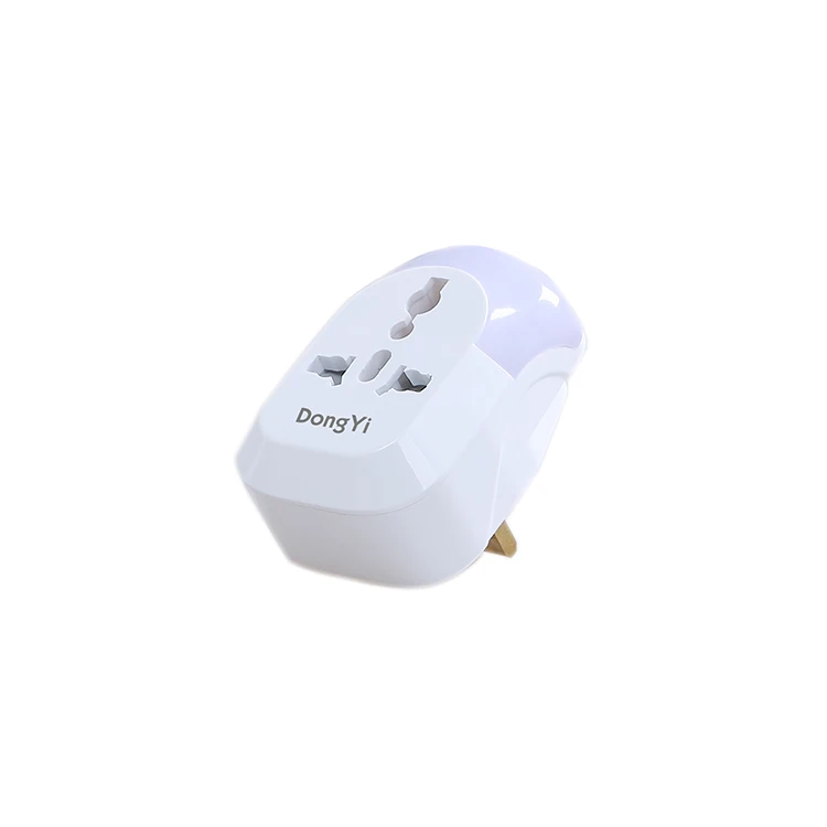 
UK British plug Travel adapter with touch mode sensor 3 brightness LED night light 