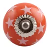 Handcrafted Orange Drawer Knob Ceramic Floral Wholesale Small Door Knob