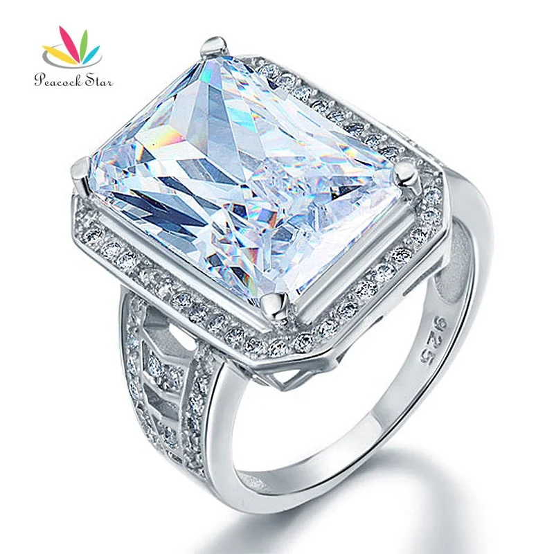 

8.5 Carat Solid 925 Sterling Silver Wedding Engagement Ring Jewelry Accept Drop Shipping, Clear white
