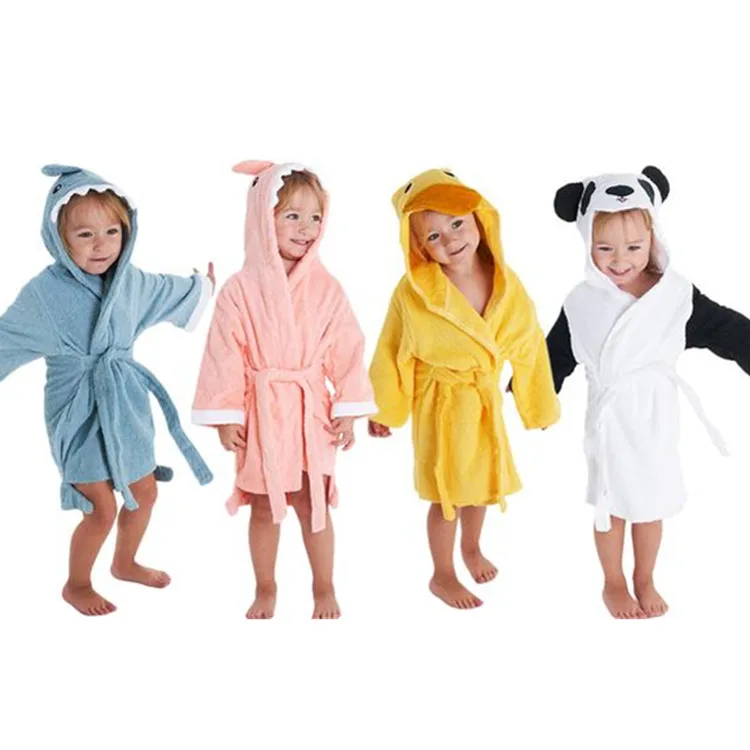 Custom Kids Bathrobe Animal Pattern Bathrobe Organic Cotton Children