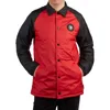 Collar Red & Blue Long Form Men Windbreaker Coach Jackets