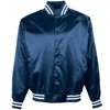 Wholesale 100% fine Quality unisex Satin Baseball Jacket/Striped Trim Regular Fit Varsity Jacket