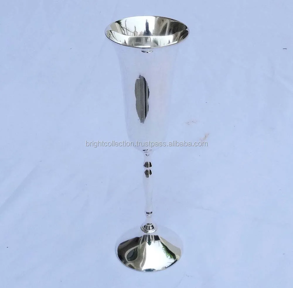 Silver Stainless Steel Wine Goblets Hand Painted Wine Goblets Vintage