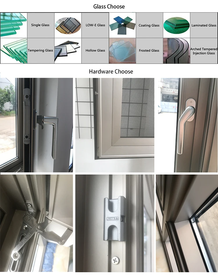 French bullet proof aluminum glass windows