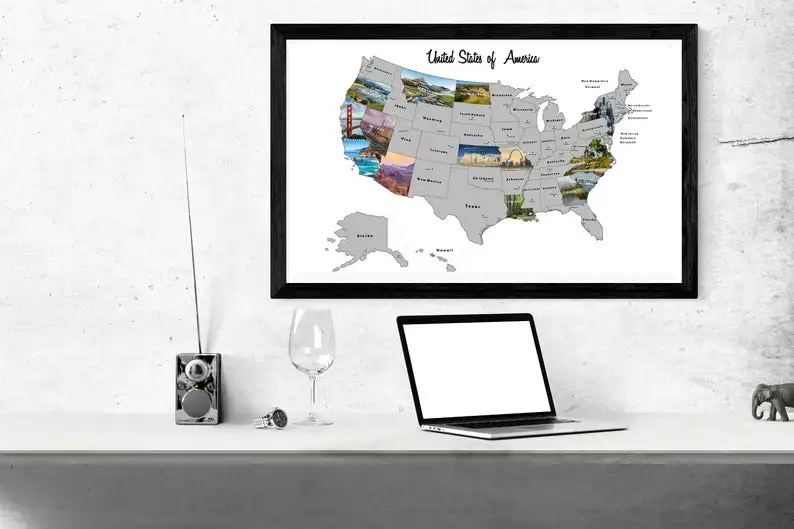 
USA State Scratch Off Travel Map,Black USA Map ,The Perfect Gift 