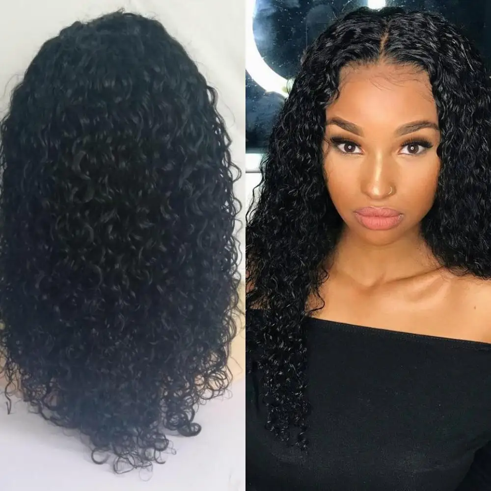 

Lace Front Wig With Baby Hair Deep Curly Natural Color 150% Density 20inch Bleached Knots Natural Hairline For Queen Wig