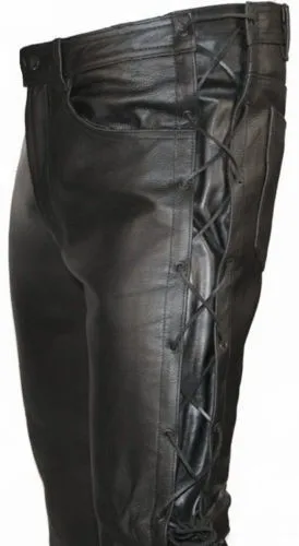 mens leather biker trousers