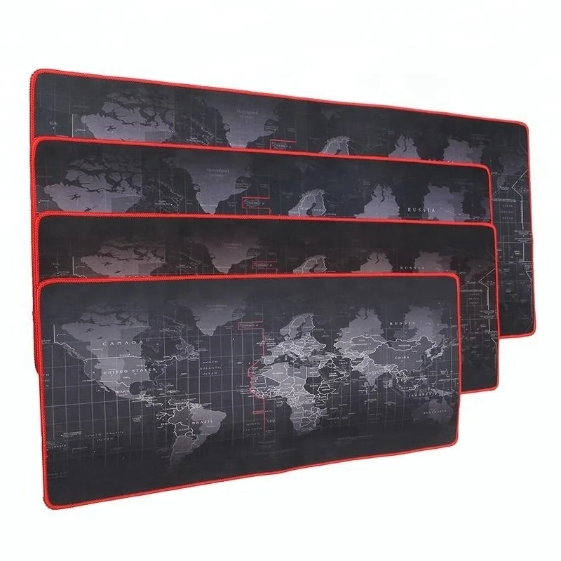 HX Locking Edge Large Size World Map custom keyboard mat Table Gaming Mouse with heat printing