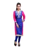 Floral Embroidered Cotton Long 3/4th Sleeves V Neck kurti With Jacket Latest Design
