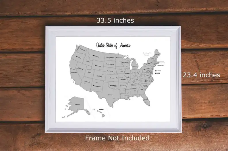 
USA State Scratch Off Travel Map,Black USA Map ,The Perfect Gift 