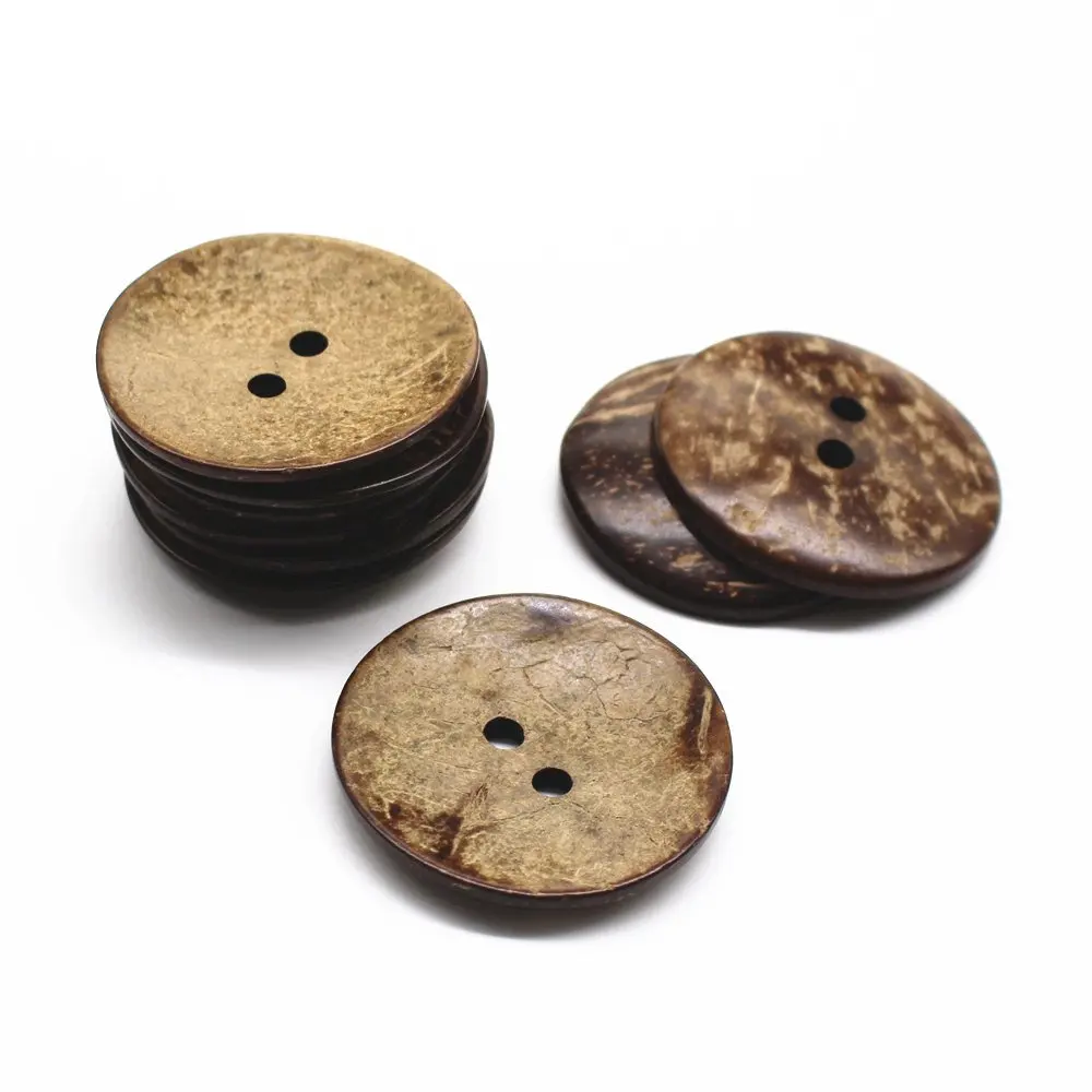 YaHoGa 10 pcs Natural Coconut Shell Buttons 2 Inch 50MM Large Coconut Buttons for Sewing DIY Crafts
