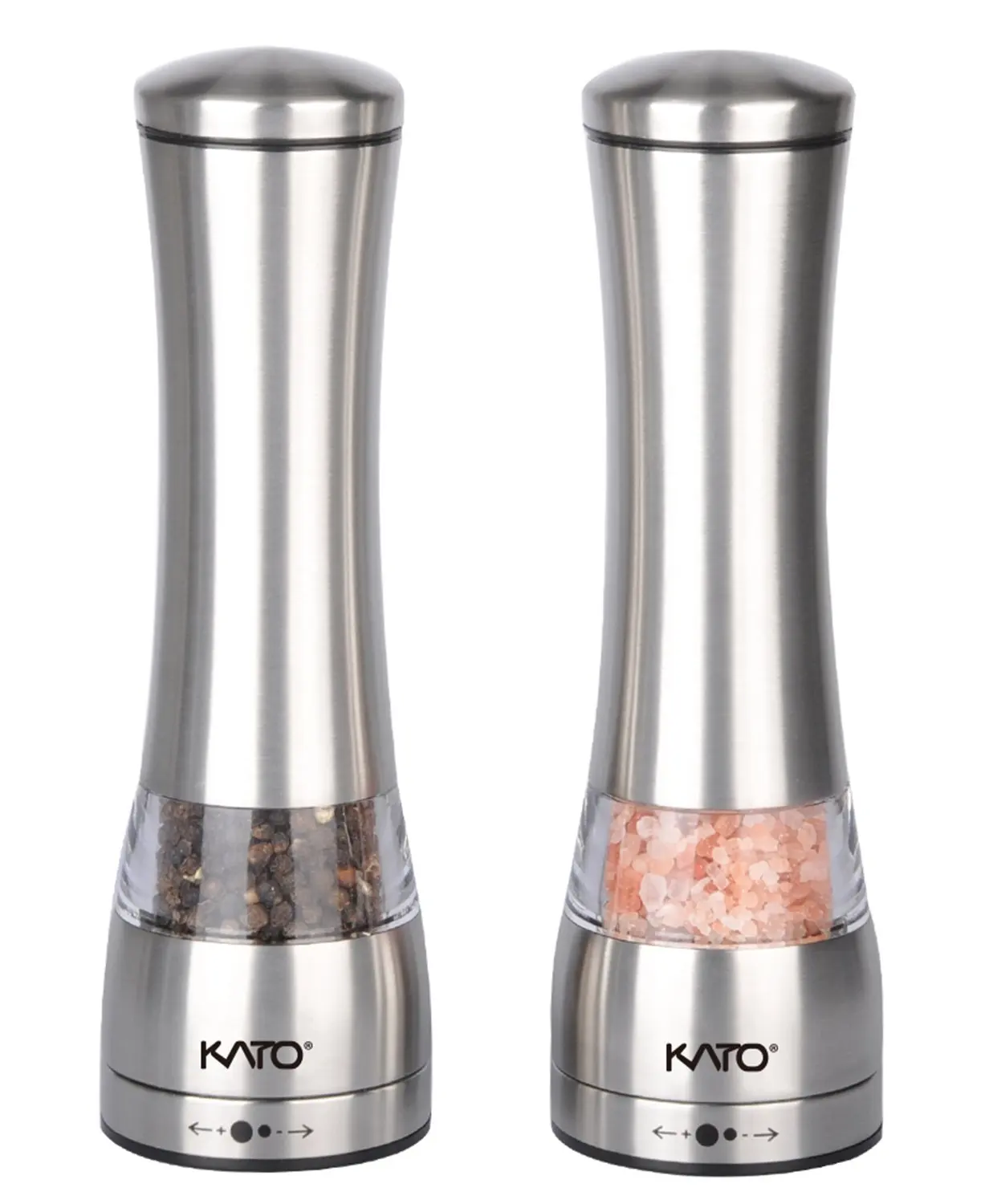 Buy Kato Manual Stainless Steel Salt and Pepper Grinder Set, Best