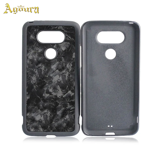 

100% real forged carbon fiber plate TPU PC phone case for LG G5, Black