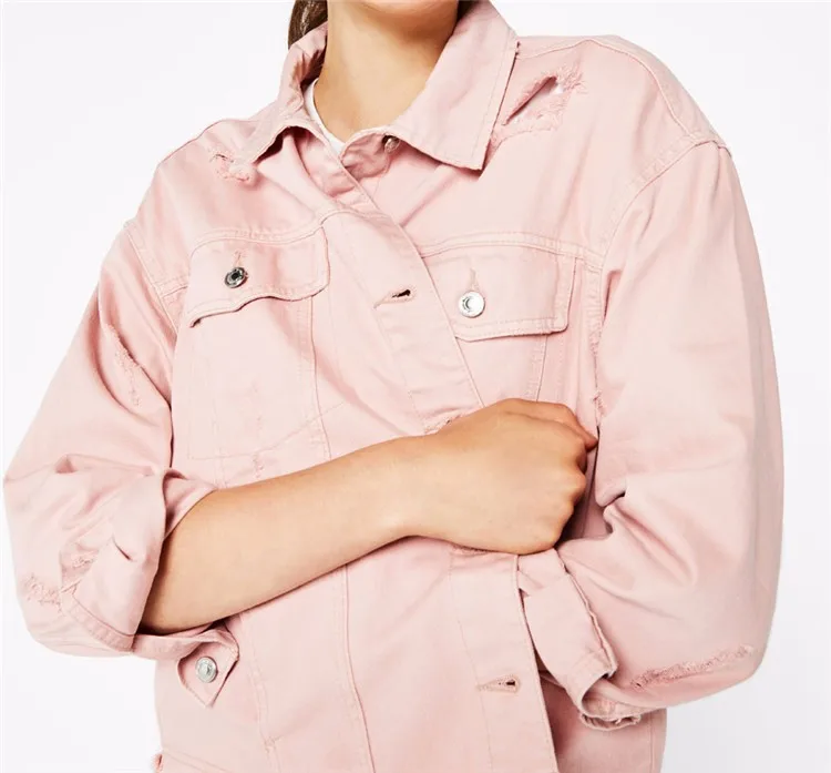 Source Джинсовая куртка Royal wolf от производителя 2017 Женская цветнаярваная розовая джинсовая куртка для женщин on m.alibaba.com