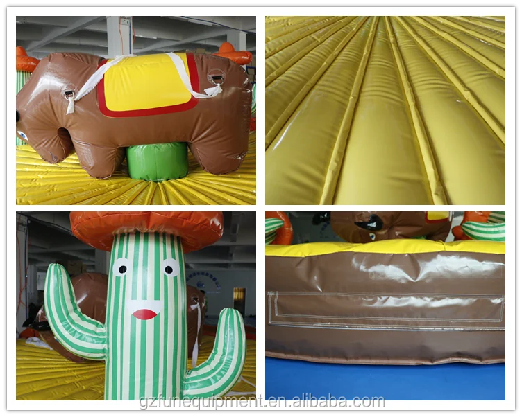 Inflatable Western Rodeo Inflatable Pull Rodeo Bull Game For Kids