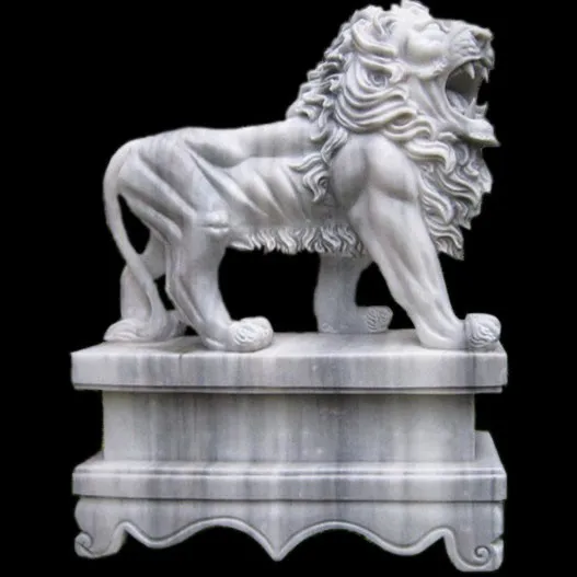 Outdoor Large White Marble Lion Statue For Sale Garden Life Size Stone