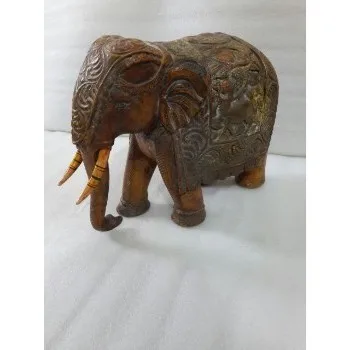 hand carved wooden elephant
