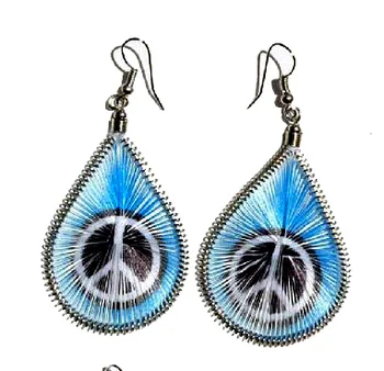 Colorful Thread Earrings Homemade Handmade Dangly Colorful Thread Earrings Homemade Handmade Dangly Southwestern Ethnic Silk Jewelry Peru