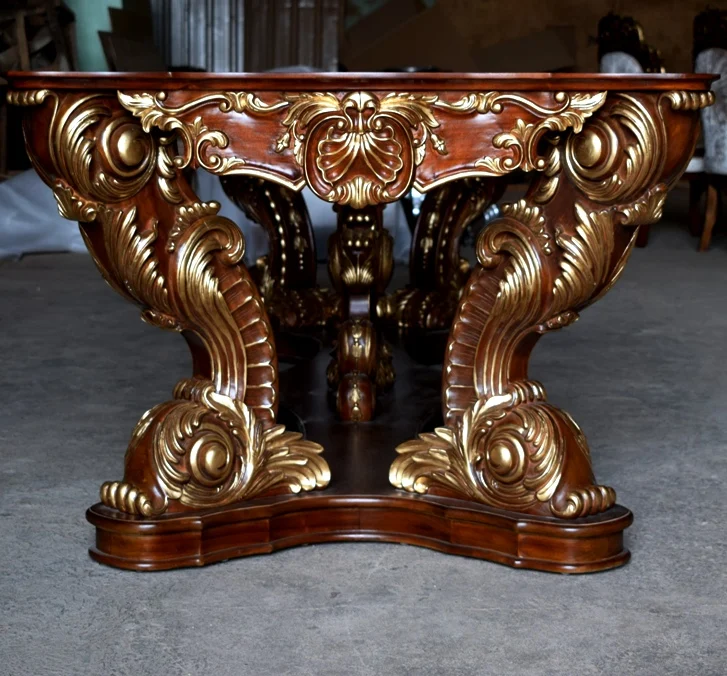 
Luxury Heavy Carved Royal Dining Table Set 10 Chairs 