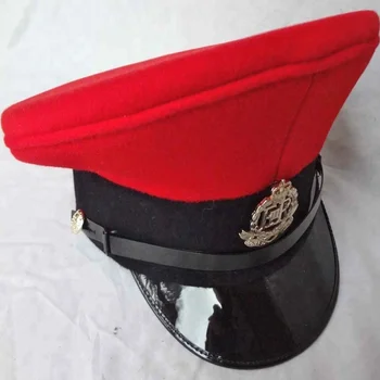 red peaked military cap
