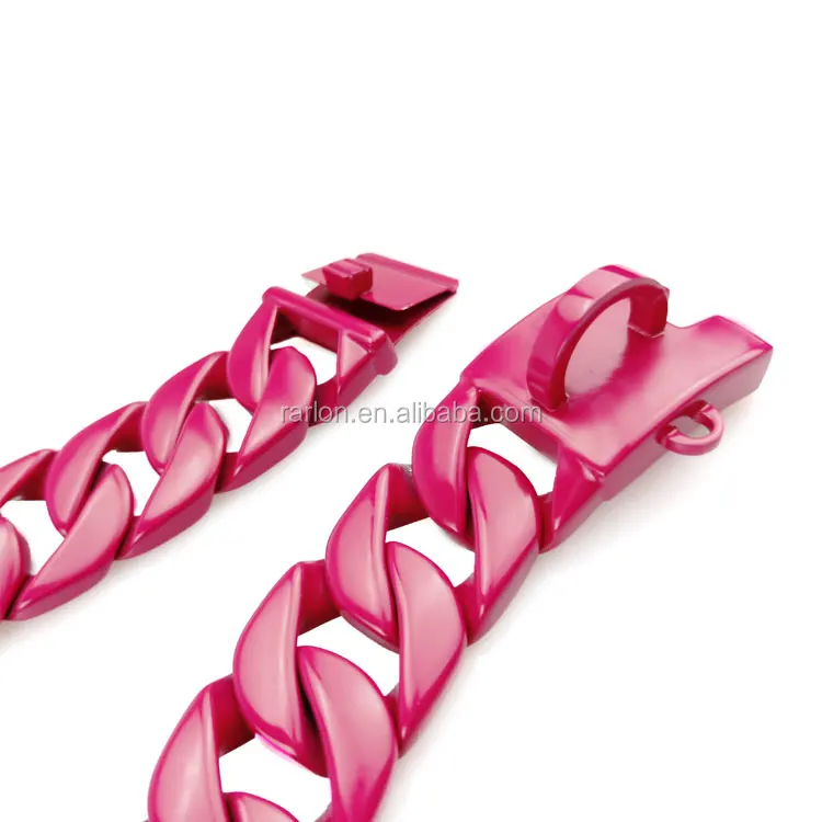 Branding Luxury Pink Cuban Link Big Dog Chain Collar For Pitbull Buy
