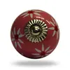 Ceramic Decorative Door Knob with Floral Design - Red Tomato Flower Knob