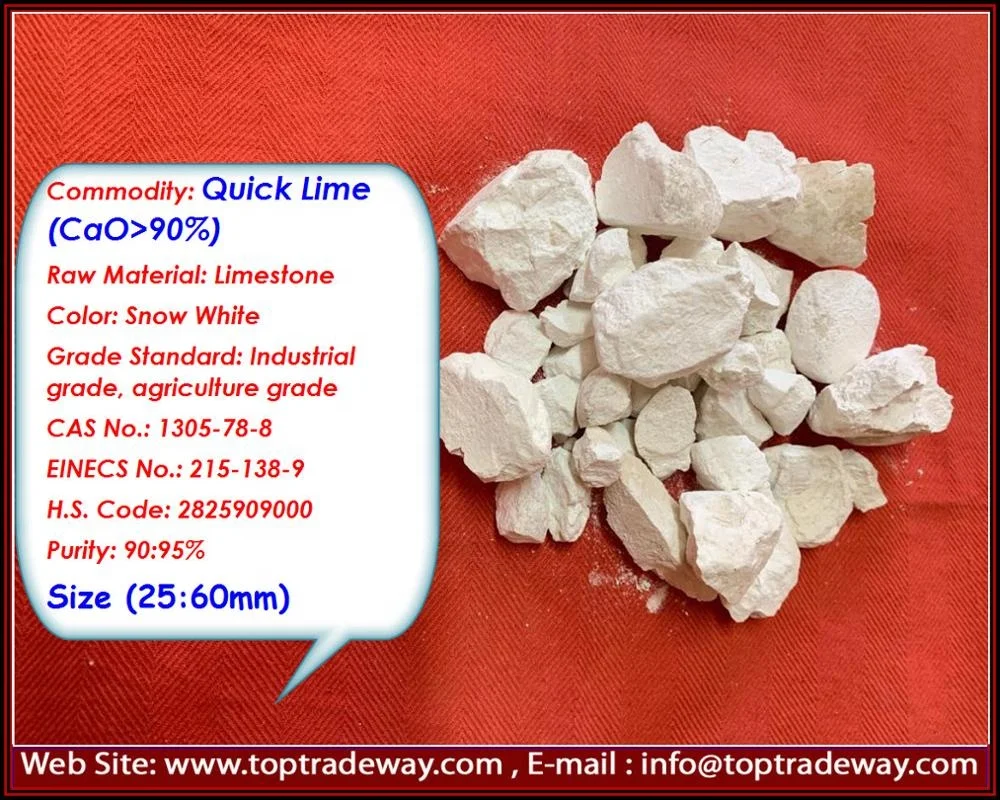 
Quick Lime/Calcium Oxide/Burnt Lime-EINECS No.:215-138-9 