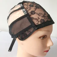 

China Supplier Cheap Black Rose Hairnet Ventilate Adjustable Spandex Wig Cap For Making Wig