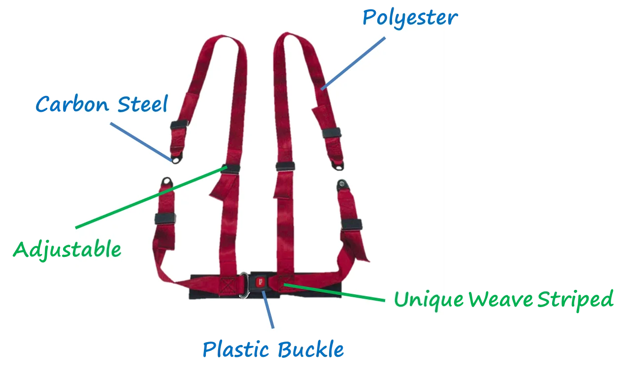 best custom car safety 4 point racing seat belt