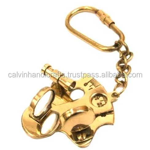 Nautical Vintage Brass Keychain Antique Brass Sextant Key Ring marine  Gift
