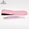 Eyelash Extension Tweezers L Type Volume 11 cm Metallic Purple Finish With Rexine Pouch Packing
