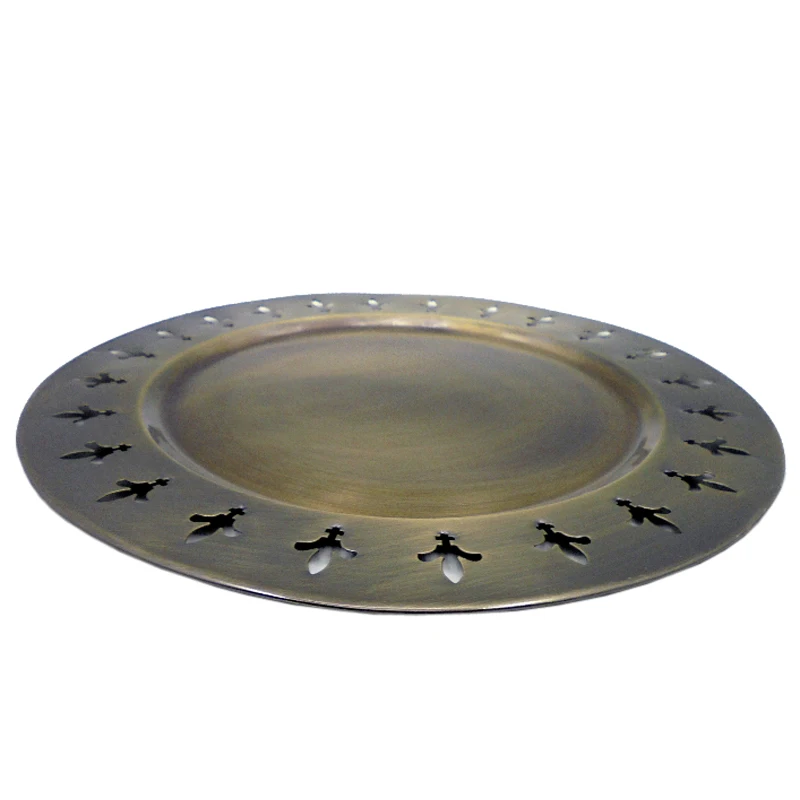 antique brass round plate