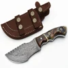 Custom Handmade Damascus Steel Camping Tracker Knife