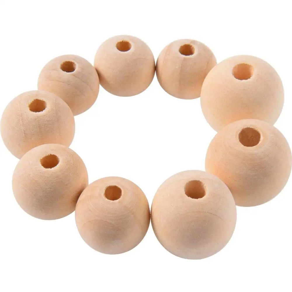 

100pcs 6 8 10 12 14mm Natural Wood Beads Round Ball Wooden Loose Beads Unfinished Wood Spacer Beads for DIY Jewelry Making