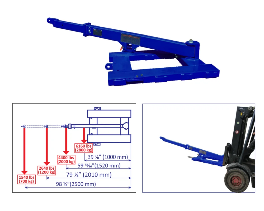 Double Forklift Boom,Forklift Extension,Swing Arm Forklift Boom,Bundle