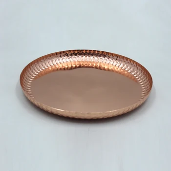 Copper Plating Iron Serving Dinner Platter Buy Tembaga Dilapisi Menyajikan Makanan Plat Besi Menyajikan Makanan Piring Bulat Makanan Tray Piring Product On Alibaba Com