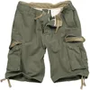 CARGO SHORT - ARMY STYLE MENS COMBAT VINTAGE CARGO SHORTS WASHED COTTON OLIVE GREEN