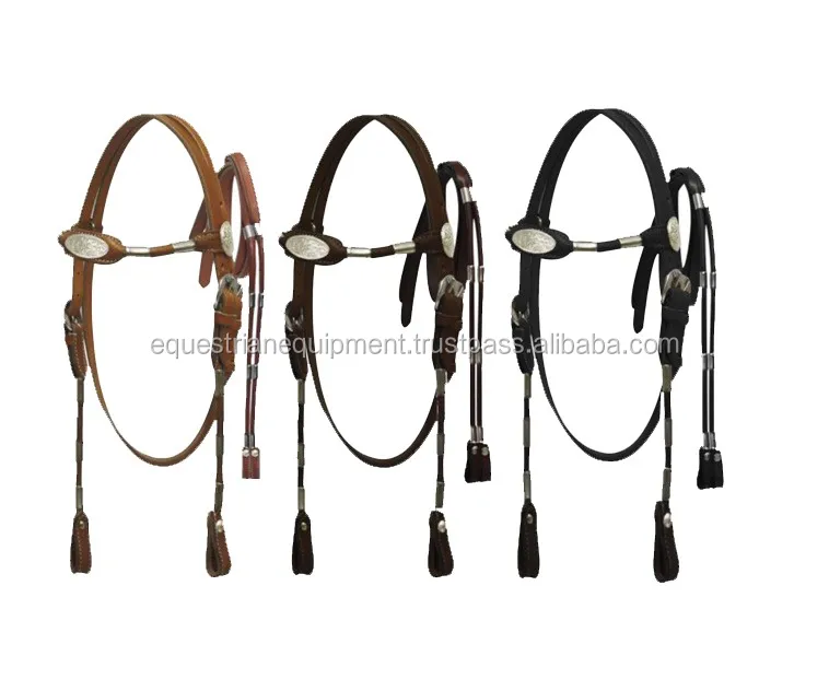 Genuine Leather Poco Bridle With Rounded Bb Cheeks And Silver Furrels