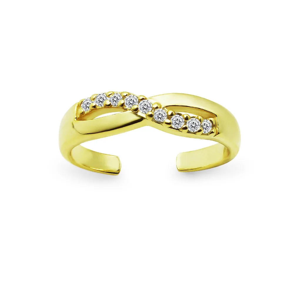 
Gold Sterling Silver Infinity Adjustable Toe Ring 
